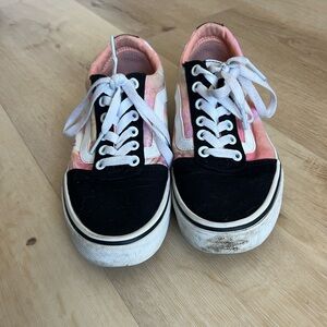 Vans womens old skool tie dye and black skate shoes